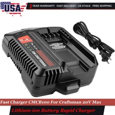 New For CRAFTSMAN V20 12V/20V MAX Lithium ion Tool Battery CMCB100 Rapid Charger