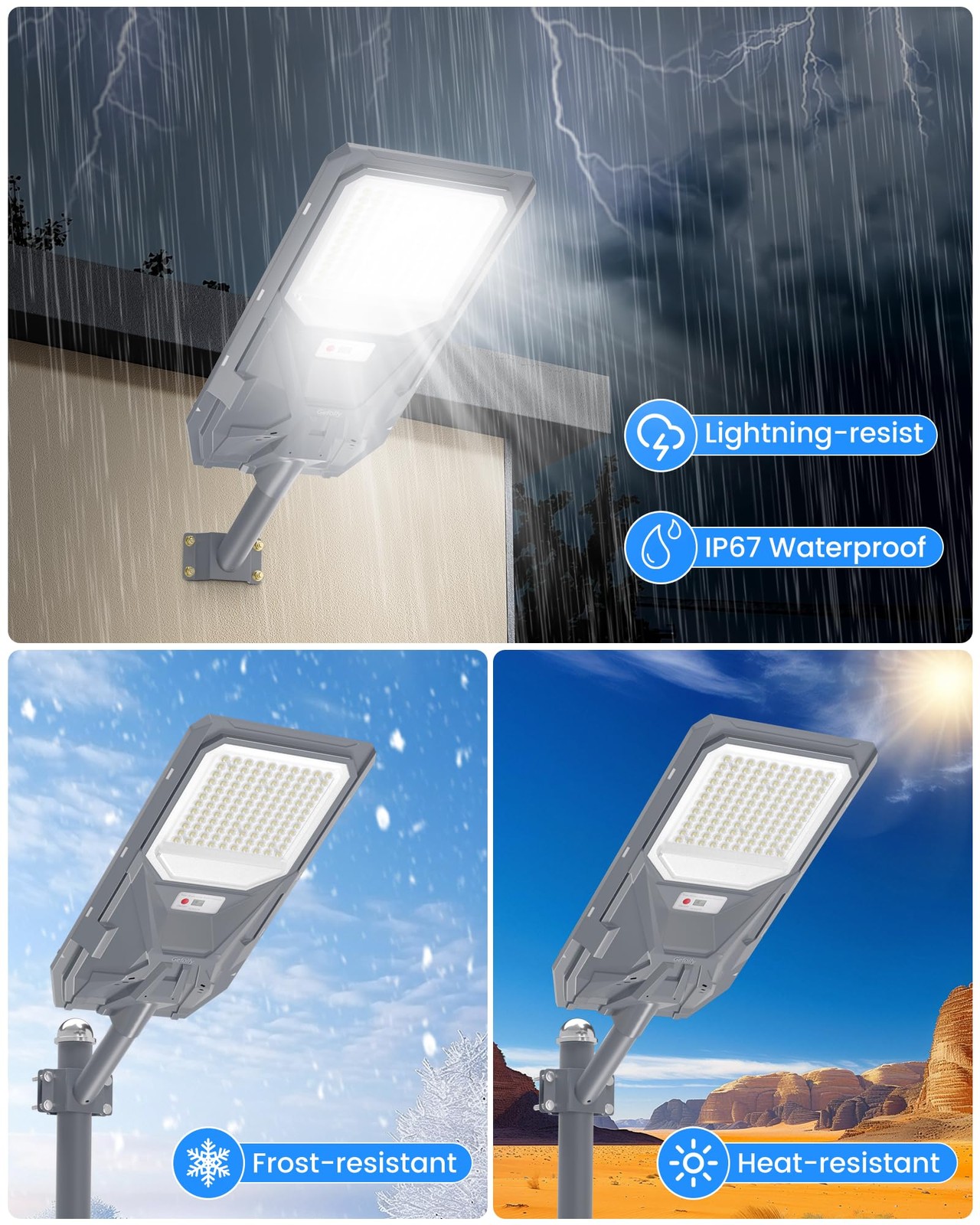 SL-4600W Solar Street Light Outdoor, Wide Angle Commercial Parking Lot Light ...