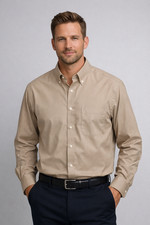 Roundtree  Yorke Gold Label Men's Dress Shirt 16/33 Non-Iron EZ Wash Cotton EUC