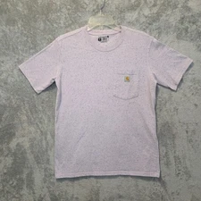 Carhartt T Shirt Mens Medium 8-10 Lavender Loose Fit Speckled Crew Neck