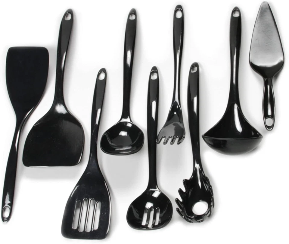 Chef Craft Basic Melamine Kitchen Tool and Utensil Set, 9 Piece Set, Black - Image 3 of 4