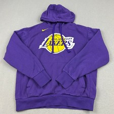 Los Angeles Lakers Hoodie Men Medium Purple Nike Pullover Sweatshirt Logo NBA M