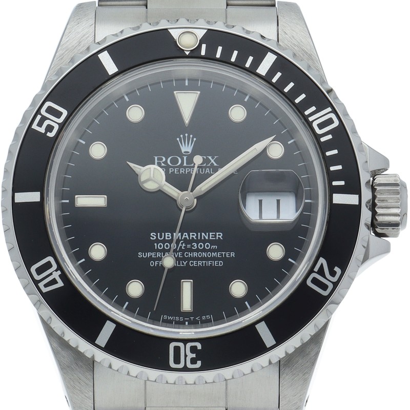 ROLEX Submariner Date Tritium 16610LN(T) Stainless Steel mensWatch black USED