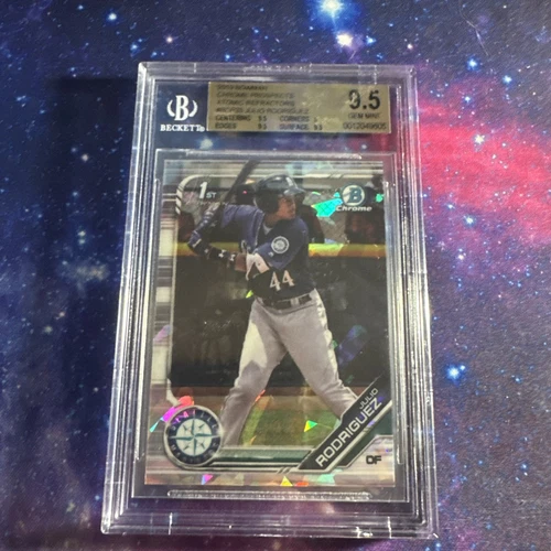 2019 Bowman 1st Chrome Prospects Julio Rodriguez Atomic Refractor BGS 9.5 GEM MT