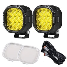 4 Inch Pair 160W 18800LM Round LED Offroad Lights Yellow Fog Lights Amber
