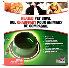 Pack of TWO Farm Innovators Plastic 25W Heated Pet Bowl, 1 Quart Cat Or Dog