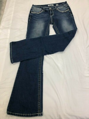 Jean Femme Charme Bootcut Brodé - Taille 30/33 Occasion - Style Western Décontracté