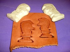 Chess Knights Matched Pair Emboss Plates  1 1/2" x 2 1/2" Each