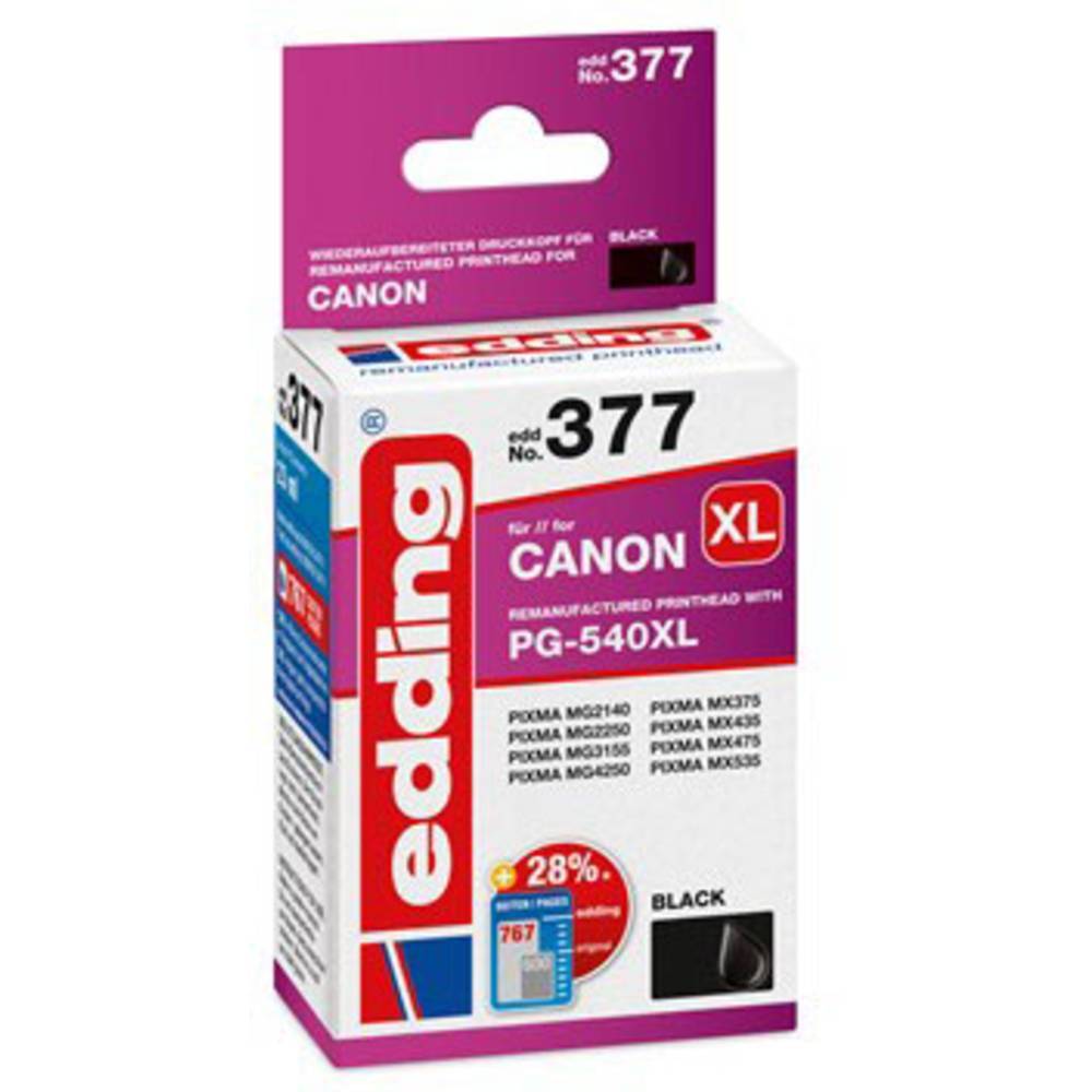 Cartuccia Edding Compatibile sostituisce Canon PG-540XL Singolo Nero EDD-377