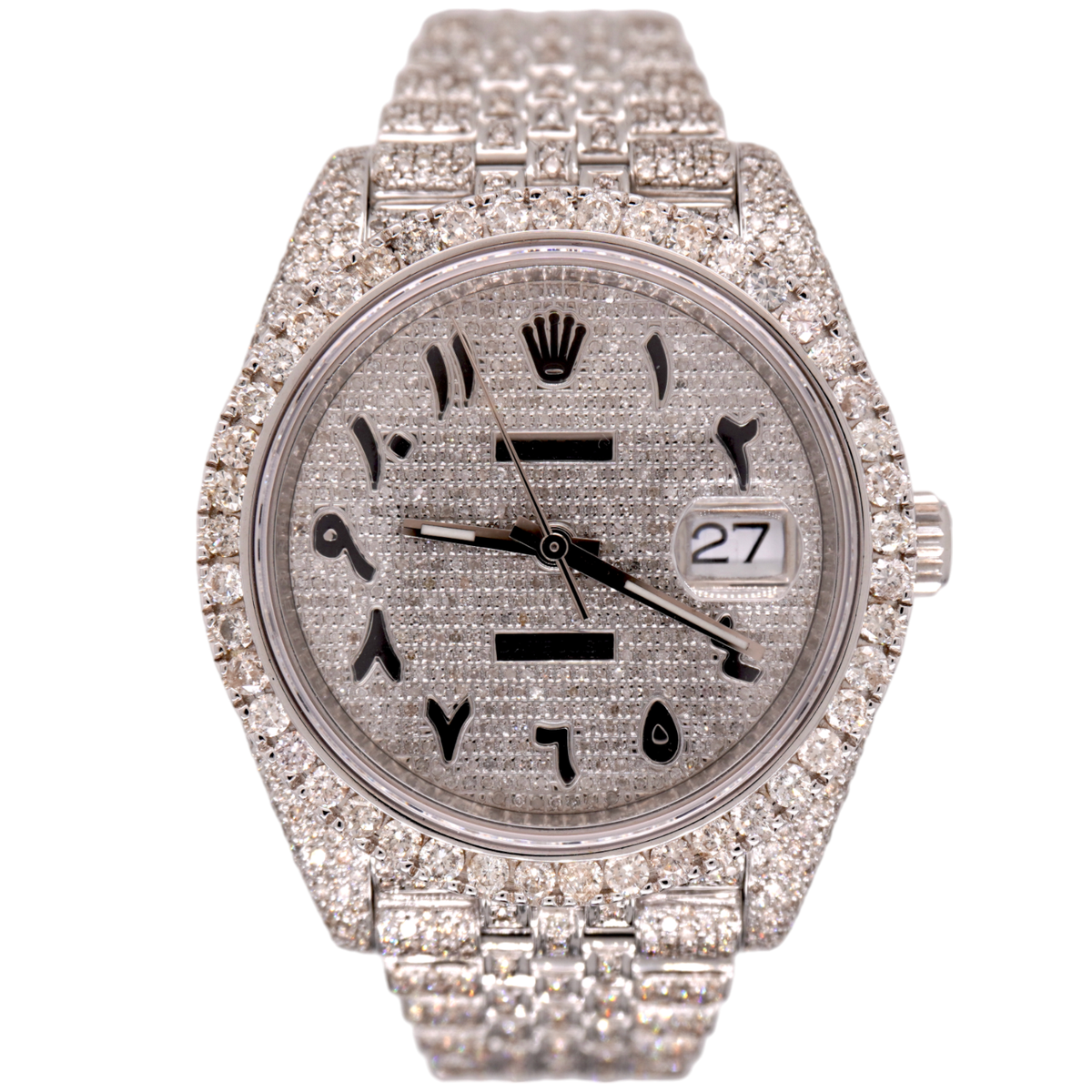 Rolex Datejust 41mm Men's Steel Watch Jubilee Iced 15ct Diamonds