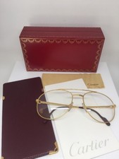 New Vintage Cartier Driver Aviator Eyeglasses Gold Plated T8100311 60mm France