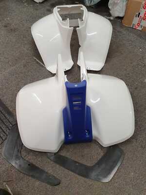 Plastics Set For Suzuki LT50 White Front, Rear Fender, Blue Nose