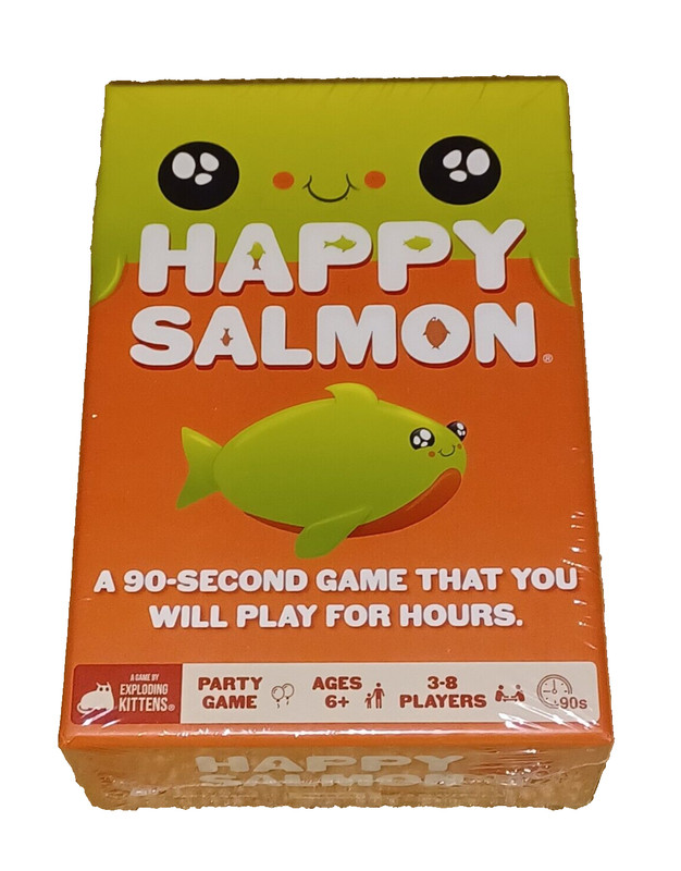 🐟 NEW Happy Salmon Party Card Game Sealed Age 6+ 3 Play Exploding Kitten Summer
