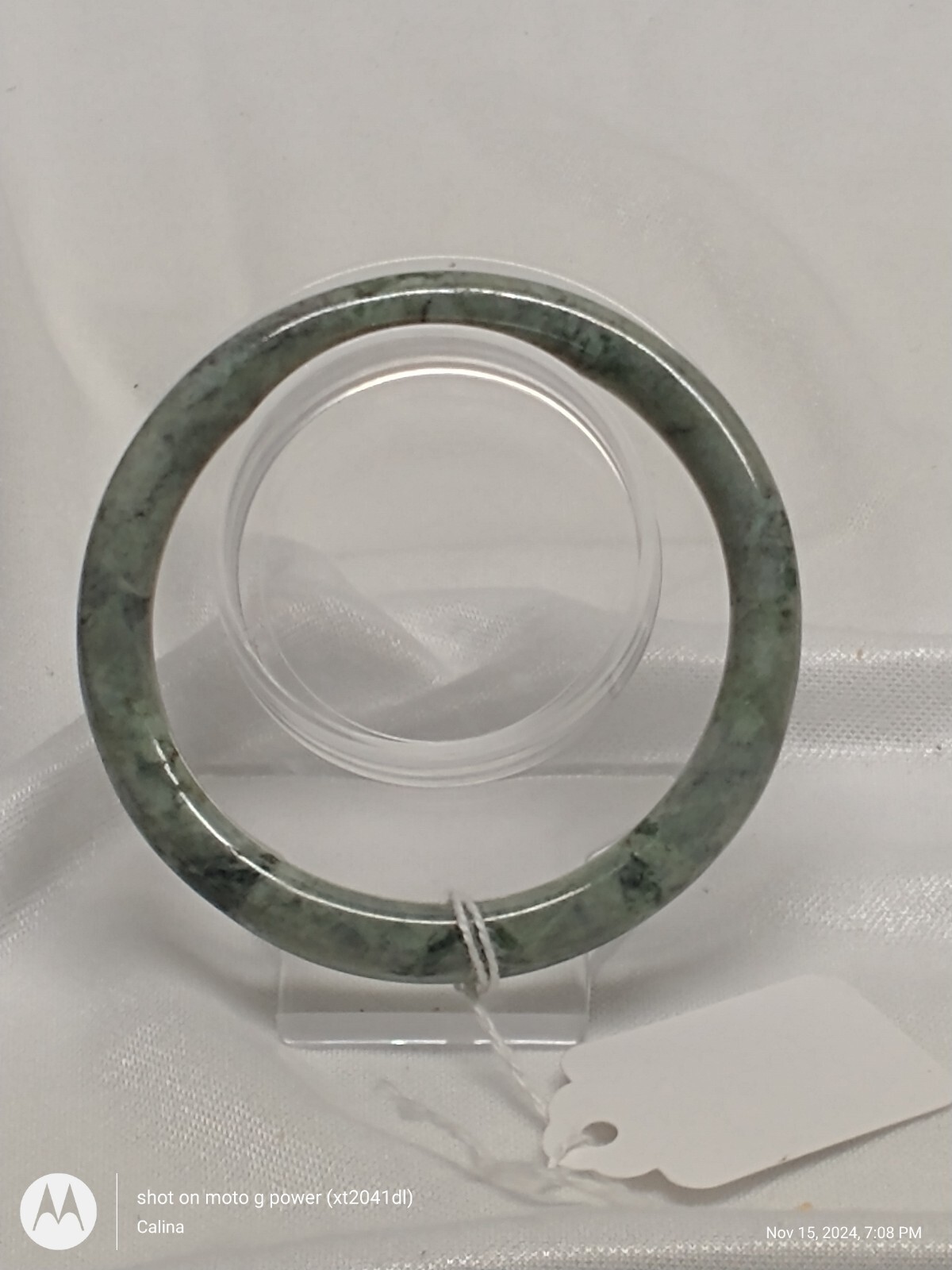 Natural Green Jadeite Bangle Handcrafted Gemstone Bracelet-image