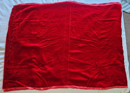 Vintage Cherry Red Crushed Velvet Fabric Material 6 Yards 35" Width 216" Length