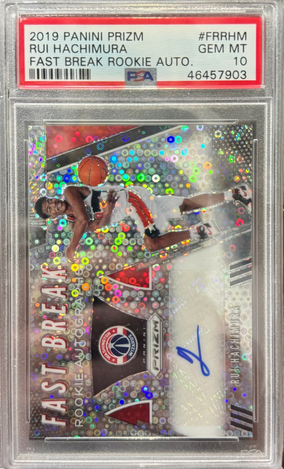 2019-20 Prizm Rui Hachimura Fast Break Auto #FRRHM PSA 10