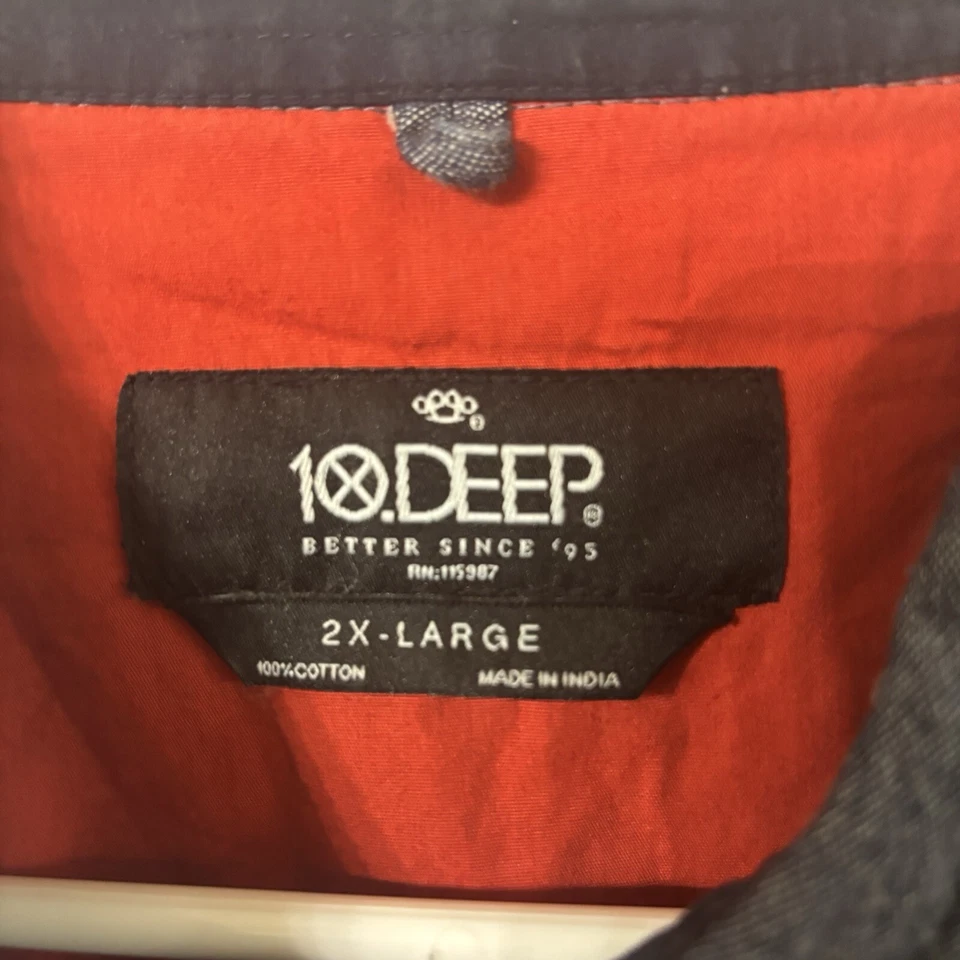 10 Deep Men 2XL Shirt Blue Long Sleeve Shirt MCMXCV Victory - Image 4 of 4