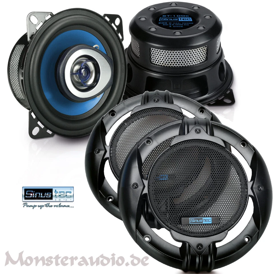 Sinustec ST-100C 200 Watt 10cm 2-Wege PKW Lautsprecher Auto Boxen Set 100mm - Bild 1 von 1