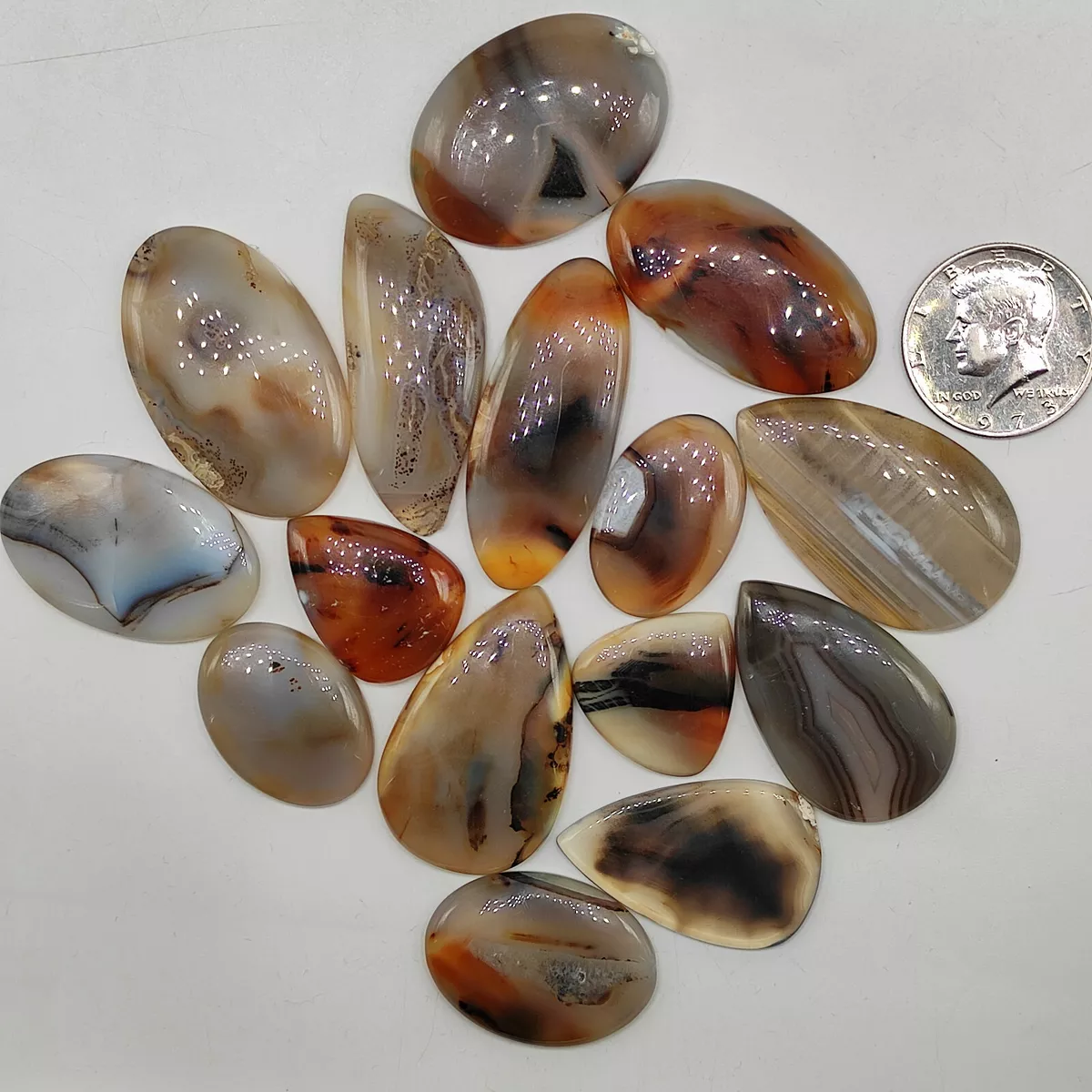 15pcs Wholesale lot 860ct rare montana agate cabochon low quality gemstone M4363