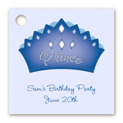 Prince Crown - Personalized Birthday Party Card Stock Favor Tags - Set of 20