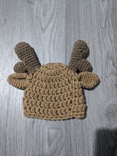 Handmade Newborn baby Reindeer hat, Photo Prop