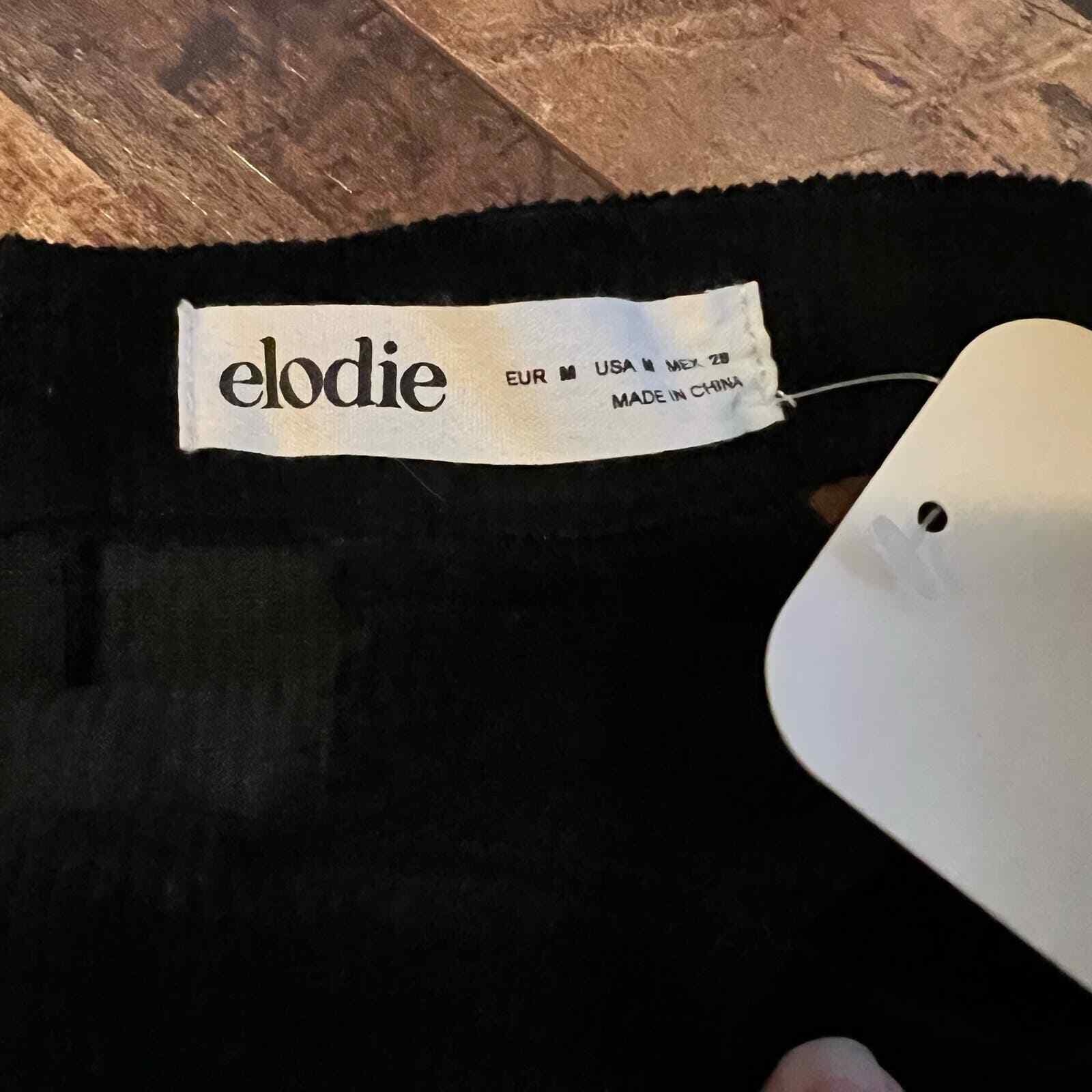 Elodie Black Corduroy Mini Skirt Womens Size M Cotton Blend New with Tags