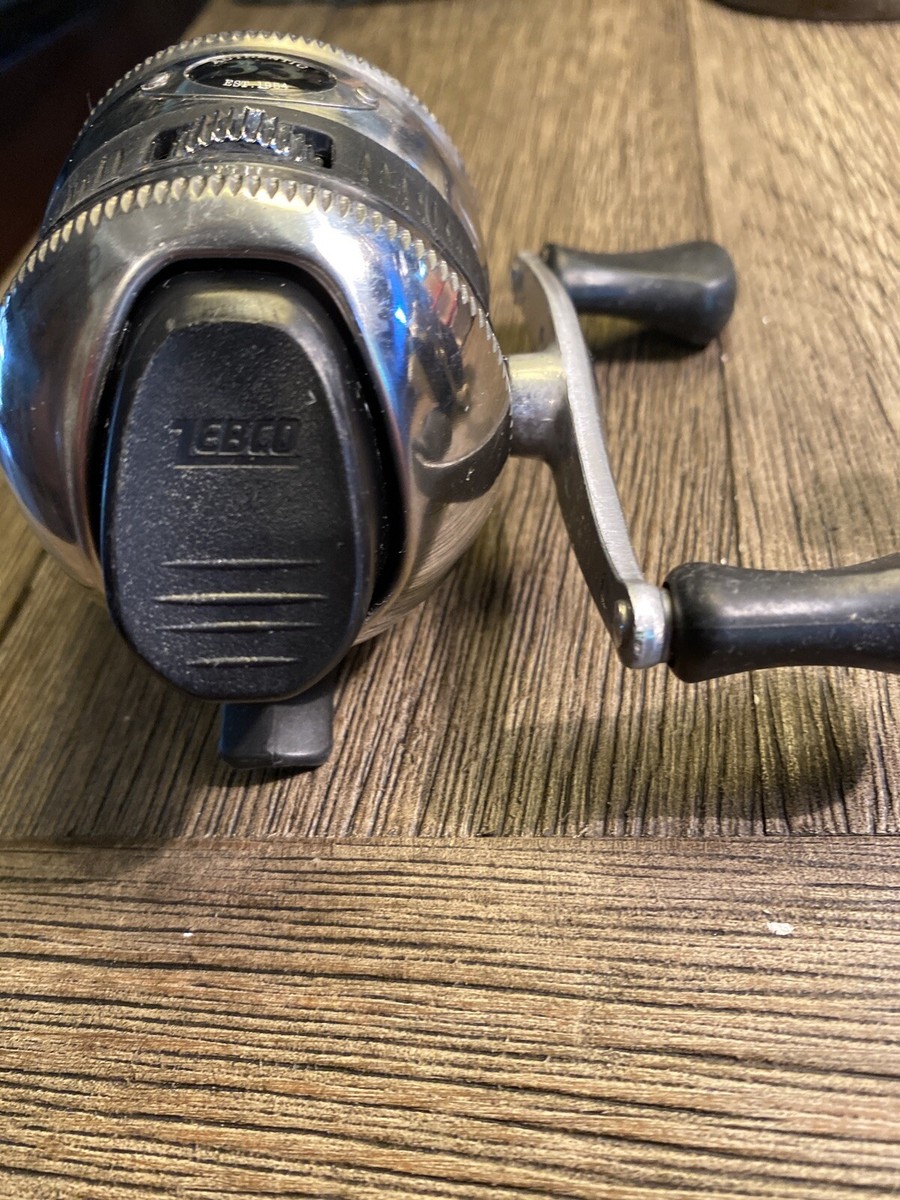 Moulinet De Pêche Vintage Zebco 202 Noir – USA – Pièce De Collection Avec Patine