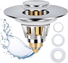 Universal Bathroom Sink Stopper, Fits 1.1-1.85 Inch Drain Holes, Pop up Sink Dra