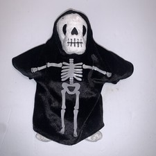 Ty Beanie Baby Creepers Ghost Skeleton In Black Hooded Robe Grim Reaper Death 8"