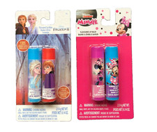 TWO Pack Disney Princess Minnie Mouse  Frozen II Flavored Lip Balms NEW