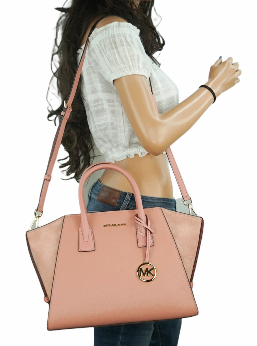 Michael+Kors+Rose+Top+Handle+Crossbody+HandBag+for+Women+-+Pink+%