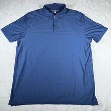 Hickey Freeman Polo Shirt Men XL Blue Golf Geometric All Over Print Performance