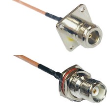 RG316 N FLANGE FEMALE to TNC FEMALE BULKHEAD RF Cable Rapid-SHIP LOT