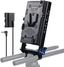 Moman V-Mount Battery Plate Power Supply Splitter with 15mmRod Clamp for Cameras