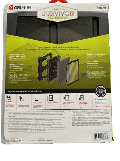 Griffin iPad Air 1 Case Survivor All-Terrain Durable Black In Slightly Tatty Box - Image 3 of 4