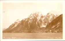 RPPC Postcard Town Waterfront Mountain Landscape Juneau Alaska c.1924-1949 23101