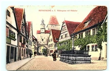 S03-4620, ROTHENBURG O. T. RODERGASS MIT RODERTOR, **BAYERN 1908 POSTMARKED, *