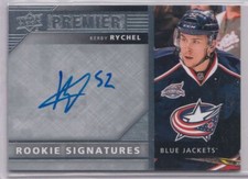 2014-15 Upper Deck Premier Rookie Signatures Kerby Rychel Auto Columbus Blue