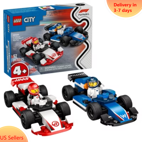 LEGO City F1 Williams and Haas Racing Cars Toy Set 60464 for Preschoolers