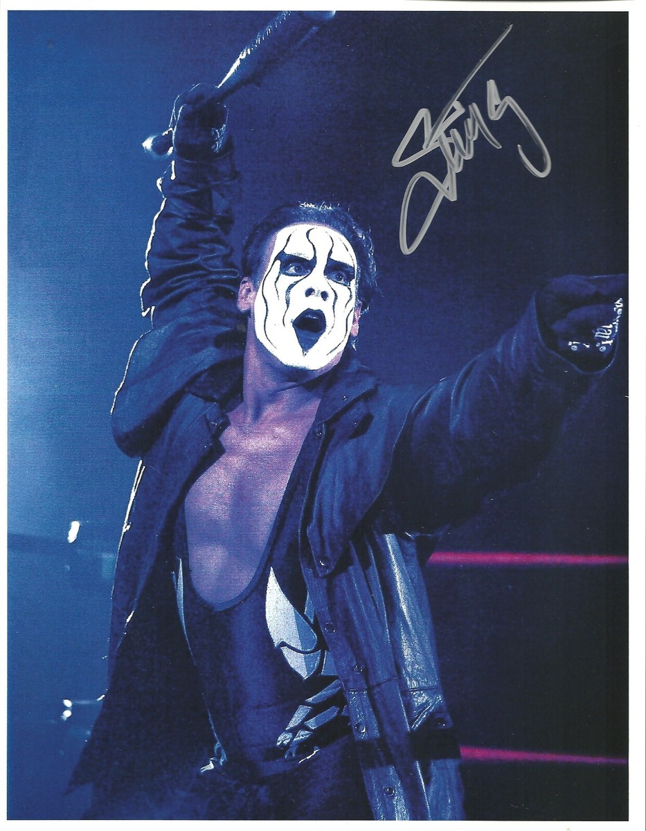 m948 The Icon Sting signed vintage Wrestling Photo w/COA **BONUS