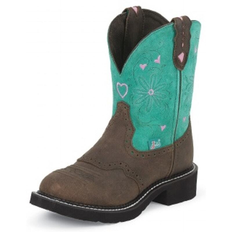 Justin Western Gypsy Women's Cowhide Boots in Walnut Size 7B