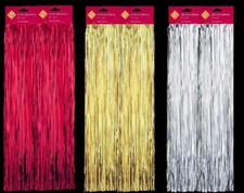 RED SILVER GOLD LAMETTA Thin Christmas Tree Tinsel 2 Packs Of Tinsel 50cm