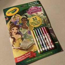 Crayola Coloring Book Disney Princess Activity Pad Washable Markers Games Puzzle