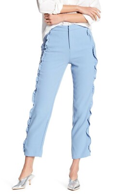 Romeo & Juliet Couture 152470 Women's Ruffle Pants Trousers Blue