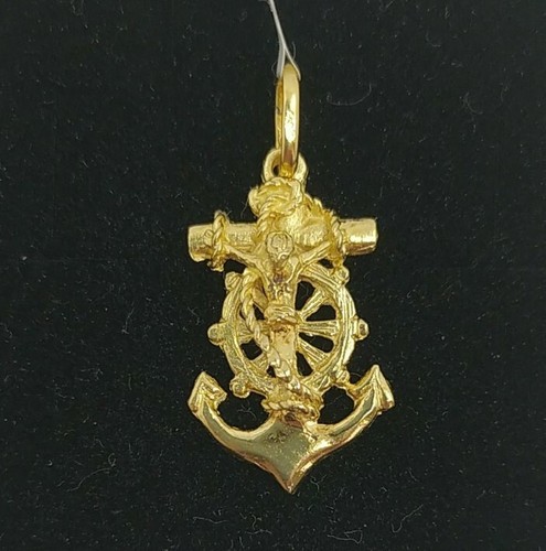 Pendentif Ancre En Or Blanc 18K (750) - Marque Pegaso, Neuf Avec étiquettes, Italie