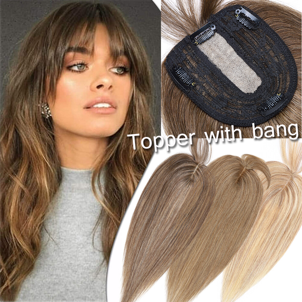 Elailite Haarteil Echthaar Topper Clip In Toupet Frauen Seide Basis 130