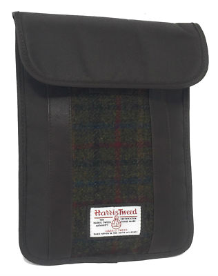 The British Bag Company Hülle für iPad Tablet mit rotem und grünem Harris Tweed