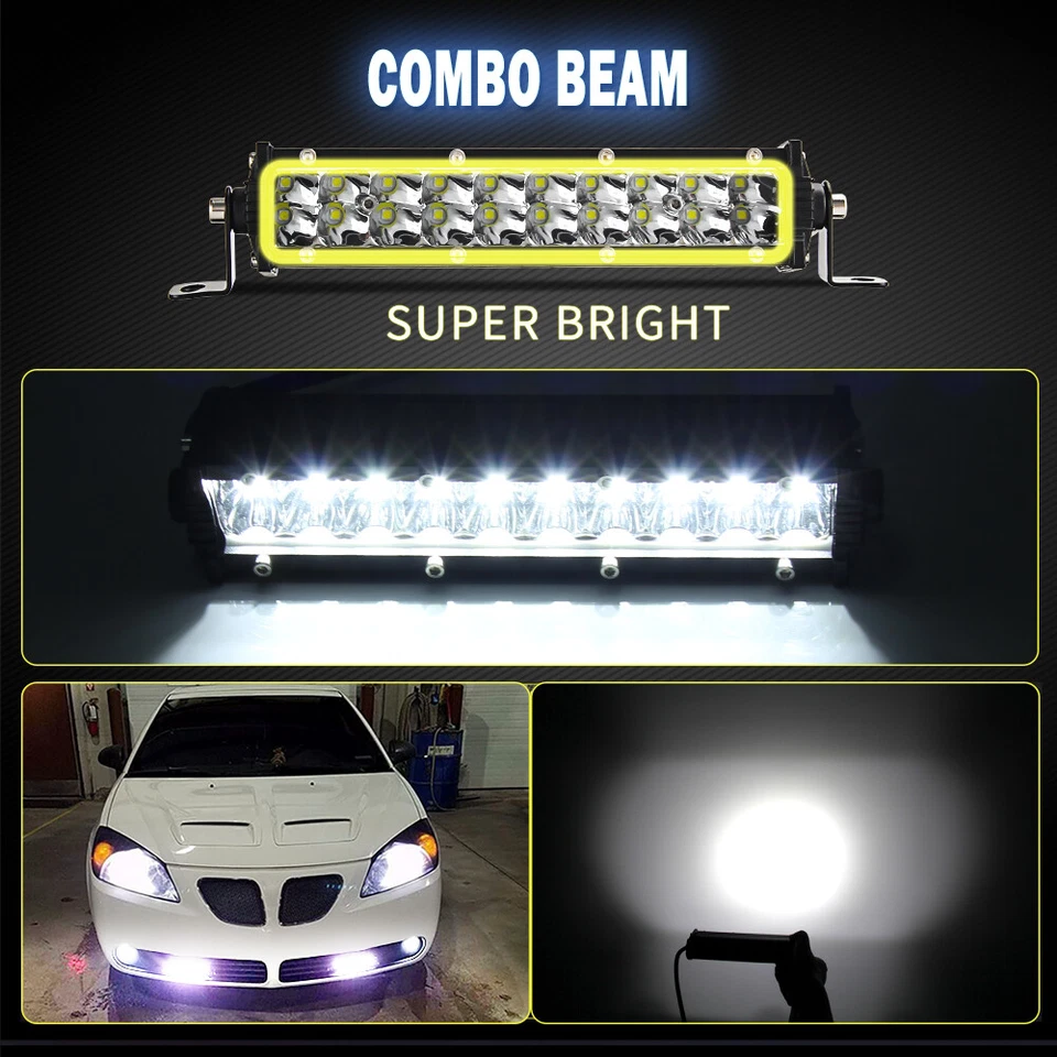 Barra de luces LED de trabajo de 7 pulgadas 600 W combo de punto de inundación lámpara antiniebla todoterreno para conducir camión Foto 4 de 4