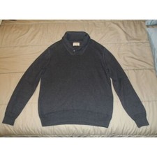Classic Charcoal Gray Mock Neck Sweater Casual Long Sleeve Pullover Knit