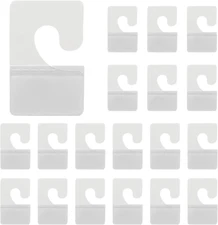 300Pcs Clear Plastic Self Adhesive Hang Tags J-Hook Tags Hanging Folder Tabs